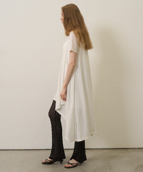 MIELI INVARIANT(ミエリインヴァリアント)の「Wrap Covered Tunic(Tシャツ/カットソー・レディース・ホワイト/ブラック・FREE)」の6枚目の写真