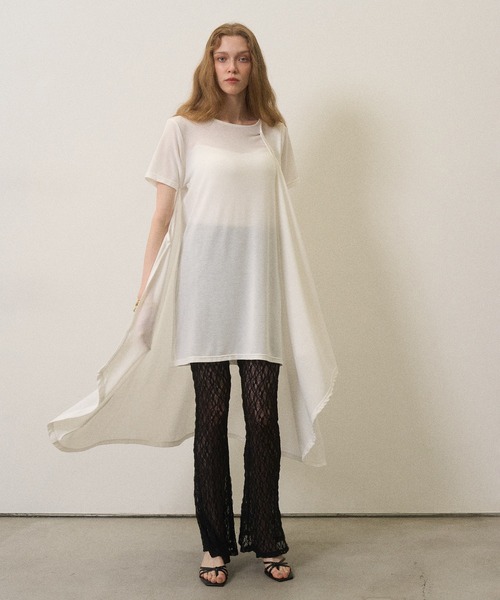 MIELI INVARIANT(ミエリインヴァリアント)の「Wrap Covered Tunic(Tシャツ/カットソー・レディース・ホワイト/ブラック・FREE)」の13枚目の写真