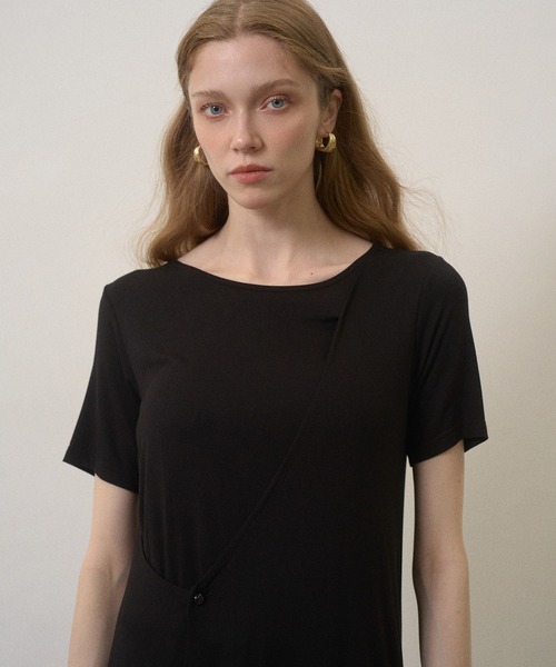 MIELI INVARIANT(ミエリインヴァリアント)の「Wrap Covered Tunic(Tシャツ/カットソー・レディース・ホワイト/ブラック・FREE)」の20枚目の写真