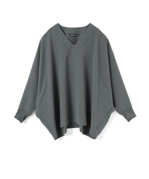 mizuiroind(ミズイロインド)の「mizuiro ind Vネックドルマンスリーブプルオーバー(Tシャツ/カットソー・レディース・チャコールグレー/ブラック/カーキ/ネイビー・FREE)」の7枚目の写真