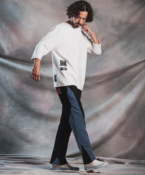 ANGENEHM（アンゲネーム）の「mp15294-Wave-Panel Color-Blocked Sweat Pants スウェットパンツ(AG07-018acg)（スウェットパンツ・メンズ・ホワイト/ブラック/ミックスグレー・S/M/L）」の15枚目の写真