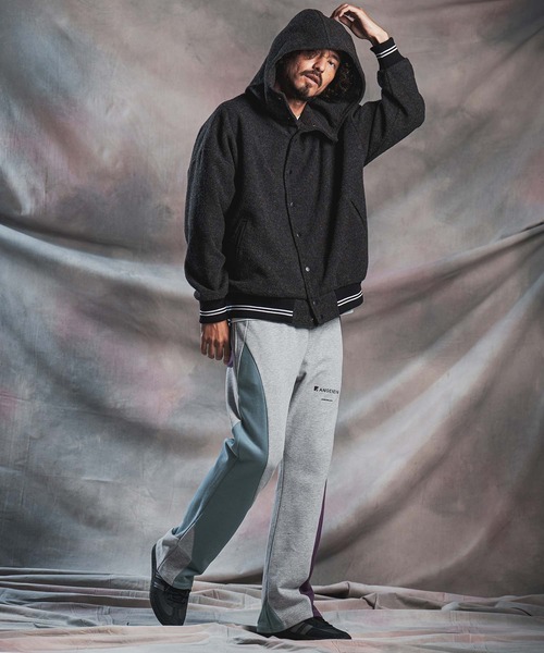 ANGENEHM（アンゲネーム）の「mp15294-Wave-Panel Color-Blocked Sweat Pants スウェットパンツ(AG07-018acg)（スウェットパンツ・メンズ・ホワイト/ブラック/ミックスグレー・S/M/L）」の20枚目の写真