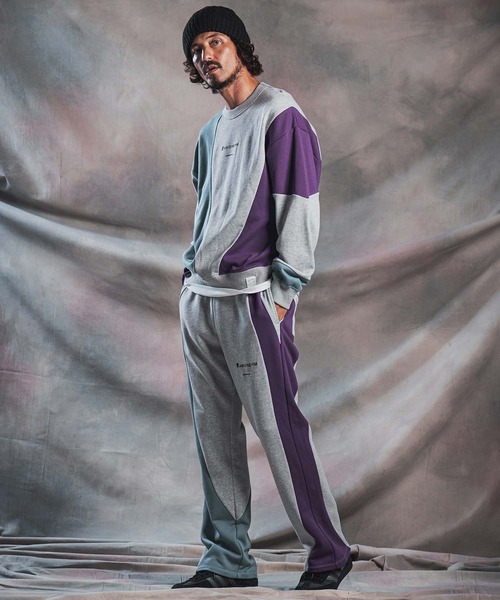 ANGENEHM（アンゲネーム）の「mp15294-Wave-Panel Color-Blocked Sweat Pants スウェットパンツ(AG07-018acg)（スウェットパンツ・メンズ・ホワイト/ブラック/ミックスグレー・S/M/L）」の10枚目の写真