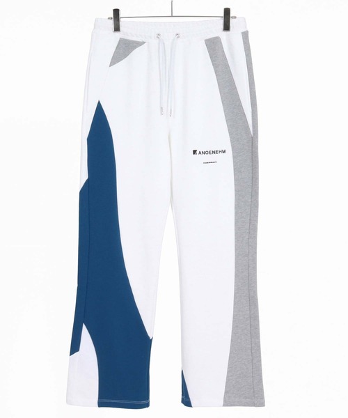 ANGENEHM（アンゲネーム）の「mp15294-Wave-Panel Color-Blocked Sweat Pants スウェットパンツ(AG07-018acg)（スウェットパンツ・メンズ・ホワイト/ブラック/ミックスグレー・S/M/L）」の11枚目の写真