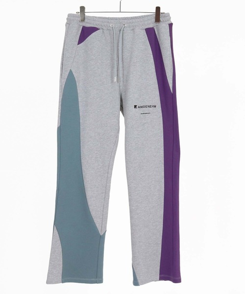 ANGENEHM（アンゲネーム）の「mp15294-Wave-Panel Color-Blocked Sweat Pants スウェットパンツ(AG07-018acg)（スウェットパンツ・メンズ・ホワイト/ブラック/ミックスグレー・S/M/L）」の13枚目の写真