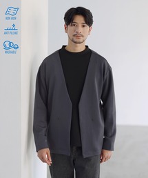 SPU（スプ）の「【セットアップ対応】 防シワ・抗ピリング・ウォッシャブル機能性ハイポンチ長袖ノーカラーカーディガン（カーディガン/ボレロ）」