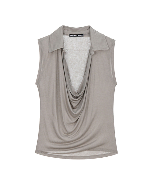 PROJECT WAVE(プロジェクトウェーブ)の「Bella Hool Top (3COLOR)(Tシャツ/カットソー・レディース・ブラック/Beige/アイボリー・FREE)」の3枚目の写真