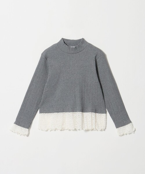 green label relaxing（グリーンレーベルリラクシング）の「チュール レース コンビ プルオーバー / キッズ 140cm-160cm（ニット/セーター・キッズ・グレー系/ライム・140cm/160cm/150cm）」の11枚目の写真