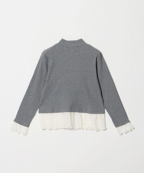 green label relaxing（グリーンレーベルリラクシング）の「チュール レース コンビ プルオーバー / キッズ 140cm-160cm（ニット/セーター・キッズ・グレー系/ライム・140cm/160cm/150cm）」の12枚目の写真