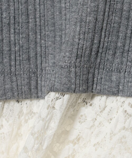 green label relaxing（グリーンレーベルリラクシング）の「チュール レース コンビ プルオーバー / キッズ 140cm-160cm（ニット/セーター・キッズ・グレー系/ライム・140cm/160cm/150cm）」の16枚目の写真