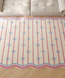 pyornim（ピョルニム）の「【80cm×120cm】リボン柄 ガーリー プリント ラグマット 　ギンガムチェック ストライプ 波型（ラグ/マット）」