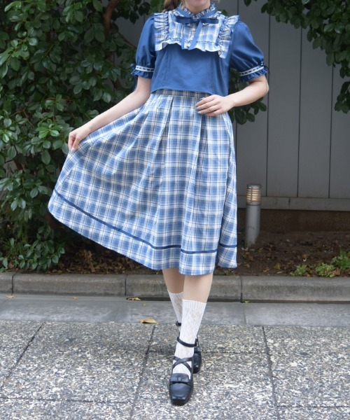 axes femme POETIQUE(アクシーズファムポエティック)の「レイヤード風ドッキングOP(ワンピース・レディース・ピンク/ブルー/ワイン・MEDIUM)」の2枚目の写真