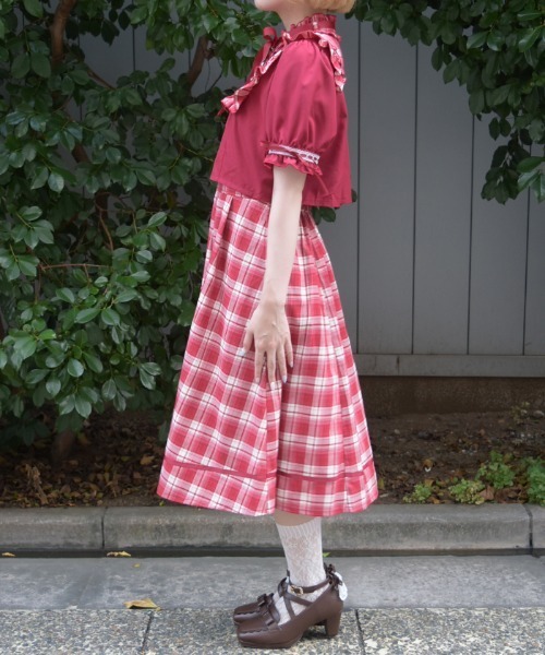 axes femme POETIQUE(アクシーズファムポエティック)の「レイヤード風ドッキングOP(ワンピース・レディース・ピンク/ブルー/ワイン・MEDIUM)」の11枚目の写真