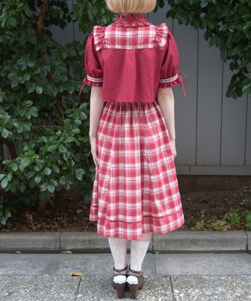 axes femme POETIQUE(アクシーズファムポエティック)の「レイヤード風ドッキングOP(ワンピース・レディース・ピンク/ブルー/ワイン・MEDIUM)」の10枚目の写真
