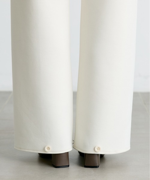 COGTHEBIGSMOKE(コグザビッグスモーク)の「【COGTHEBIGSMOKE/コグザビッグスモーク】GALAXY SEMI-WIDE TROUSERS/ダンボールスラックス(スウェットパンツ・レディース・ブラック/オフホワイト/グレー・1)」の5枚目の写真