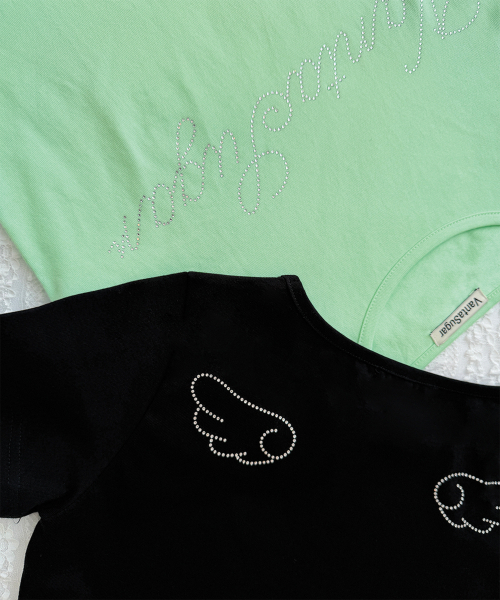 VANTASUGAR（バンタシュガー）の「バンタエンジェルホットフィックスTシャツ - ミント（Tシャツ/カットソー・レディース・ミント/ブラック・FREE）」の3枚目の写真