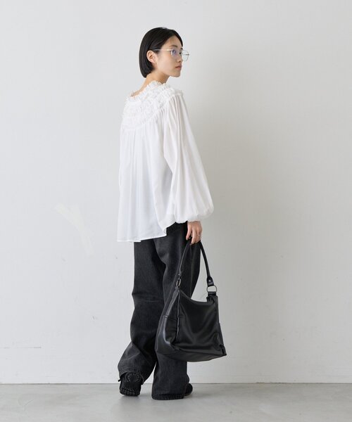 CIAOPANIC TYPY(チャオパニックティピー)の「∴【2WAY】フリルボリュームスリーブブラウス(シャツ/ブラウス・レディース・ホワイト/ホワイト系その他/ブラック・ONE SIZE)」の16枚目の写真