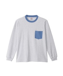 【Hanes/ヘインズ】メンズ ビーフィー ロングスリーブリンガーポケットTシャツ