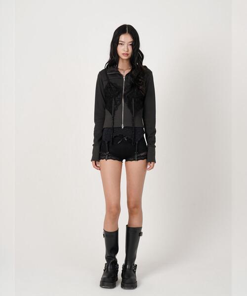 ROYAL FLASH(ロイヤルフラッシュ)の「MITSUKI/ミツキ/LINGERIE DOCKING HOODIE(パーカー・レディース・ブラック/ブラウン・F)」の16枚目の写真
