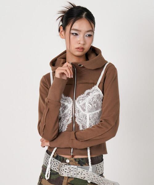 ROYAL FLASH(ロイヤルフラッシュ)の「MITSUKI/ミツキ/LINGERIE DOCKING HOODIE(パーカー・レディース・ブラック/ブラウン・F)」の14枚目の写真