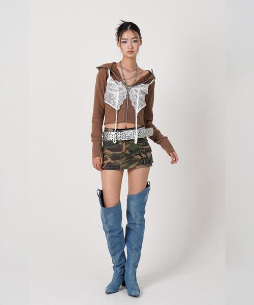 ROYAL FLASH(ロイヤルフラッシュ)の「MITSUKI/ミツキ/LINGERIE DOCKING HOODIE(パーカー・レディース・ブラック/ブラウン・F)」の13枚目の写真