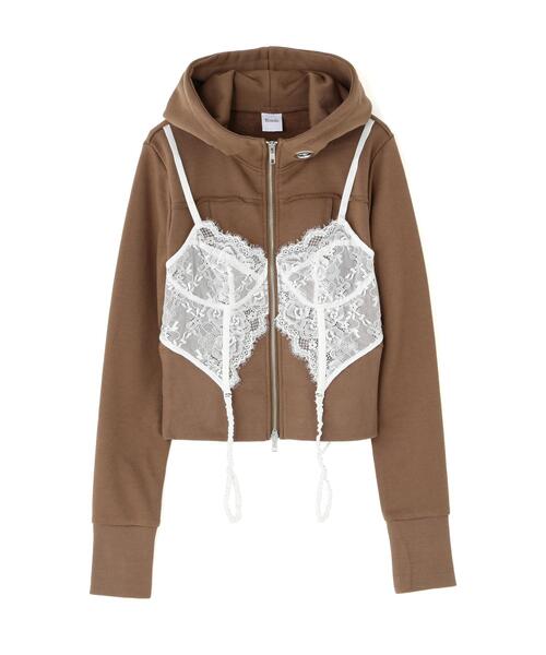 ROYAL FLASH(ロイヤルフラッシュ)の「MITSUKI/ミツキ/LINGERIE DOCKING HOODIE(パーカー・レディース・ブラック/ブラウン・F)」の11枚目の写真