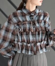 rps（アールピーエス）の「起毛チェックフリルシャツ（シャツ/ブラウス）」