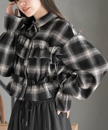 rps（アールピーエス）の「起毛チェックフリルシャツ（シャツ/ブラウス）」