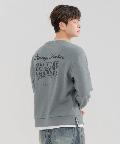 CHASECULT（チェイスカルト）の「メンズ レイヤード スウェットTシャツ-FERK5114B0D（スウェット・メンズ・ブルー・100/105/95）」の5枚目の写真
