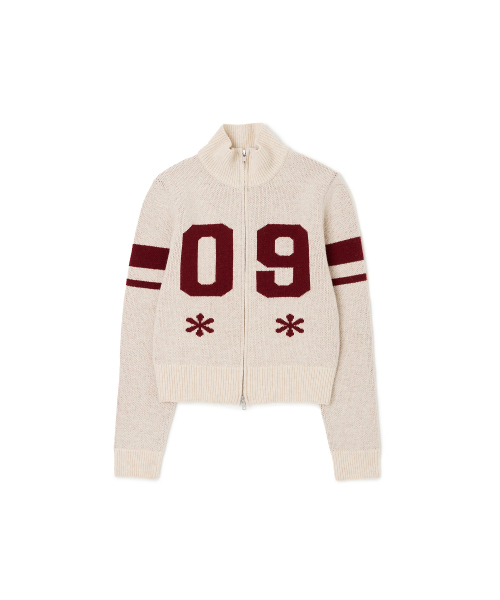 LOTSYOU(ロッツユー)の「lotsyou_Varsity Knit Zip-up Cardigan Oatmeal(カーディガン/ボレロ・レディース・その他・O/S)」の7枚目の写真