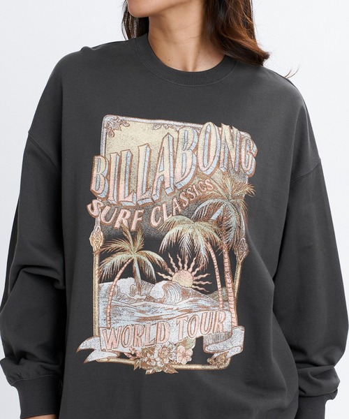 BILLABONG(ビラボン)の「BILLABONG ウィメンズ GRAPHIC LOOSE FIT CREW トレーナー 【LOOSE FIT】【2026年秋冬モデル】/ビラボンクルーネックスウェット(スウェット・レディース・イエロー系その他/ホワイト/アイボリー/オフホワイト・LARGE/MEDIUM)」の1枚目の写真