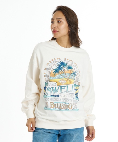 BILLABONG(ビラボン)の「BILLABONG ウィメンズ GRAPHIC LOOSE FIT CREW トレーナー 【LOOSE FIT】【2026年秋冬モデル】/ビラボンクルーネックスウェット(スウェット・レディース・イエロー系その他/ホワイト/アイボリー/オフホワイト・LARGE/MEDIUM)」の8枚目の写真