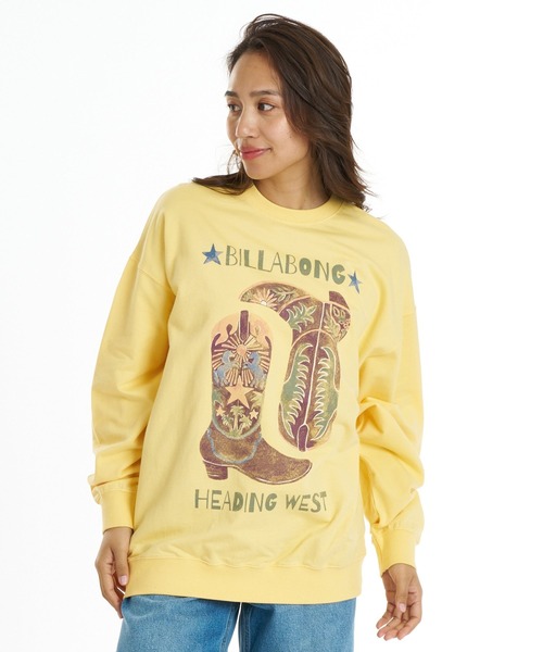 BILLABONG(ビラボン)の「BILLABONG ウィメンズ GRAPHIC LOOSE FIT CREW トレーナー 【LOOSE FIT】【2026年秋冬モデル】/ビラボンクルーネックスウェット(スウェット・レディース・イエロー系その他/ホワイト/アイボリー/オフホワイト・LARGE/MEDIUM)」の15枚目の写真