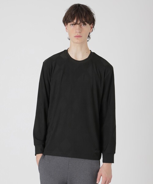 BLACK LABEL CRESTBRIDGE（ブラックレーベル・クレストブリッジ）の「【BLACK lab.】バイアスシャドーチェックカットソー（Tシャツ/カットソー・メンズ・ブラック/ブルー系その他4/オフホワイト/ベージュ系その他・L/M/XL）」の2枚目の写真