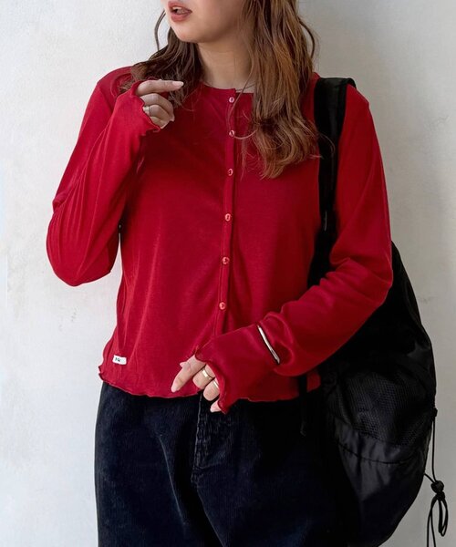 CPCM(シーピーシーエム)の「シアーメロークルーカーディガン(Tシャツ/カットソー・レディース・ブラック/グレー/レッド/ホワイト/オリーブ・FREE)」の5枚目の写真