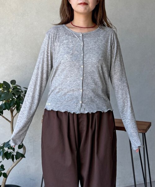CPCM(シーピーシーエム)の「シアーメロークルーカーディガン(Tシャツ/カットソー・レディース・ブラック/グレー/レッド/ホワイト/オリーブ・FREE)」の9枚目の写真