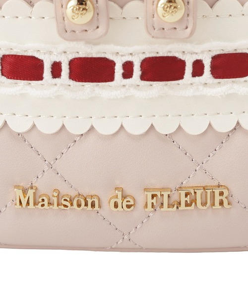 Maison de FLEUR(メゾンドフルール)の「ガトーフレーズパールハンドルバッグ(ショルダーバッグ・レディース・ホワイト/ピンク・FREE)」の20枚目の写真