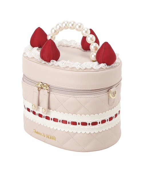 Maison de FLEUR(メゾンドフルール)の「ガトーフレーズパールハンドルバッグ(ショルダーバッグ・レディース・ホワイト/ピンク・FREE)」の10枚目の写真