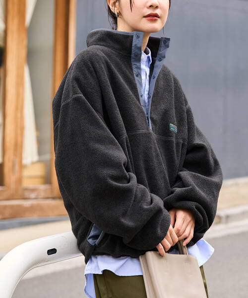FREAK'S STORE（フリークスストア）の「限定展開　FREAK'S STORE OUTDOORS カラー フリース スナップ プルオーバー（その他アウター・レディース・ネイビー/ブルーグリーン/レッド/ブラウン/オフホワイト/チャコール・ﾌﾘ-）」の10枚目の写真