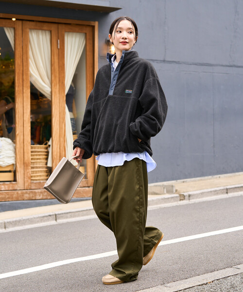 FREAK'S STORE（フリークスストア）の「限定展開　FREAK'S STORE OUTDOORS カラー フリース スナップ プルオーバー（その他アウター・レディース・ネイビー/ブルーグリーン/レッド/ブラウン/オフホワイト/チャコール・ﾌﾘ-）」の11枚目の写真