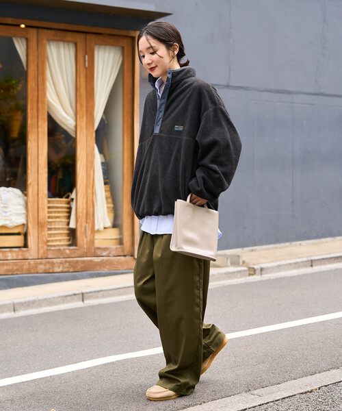 FREAK'S STORE（フリークスストア）の「限定展開　FREAK'S STORE OUTDOORS カラー フリース スナップ プルオーバー（その他アウター・レディース・ネイビー/ブルーグリーン/レッド/ブラウン/オフホワイト/チャコール・ﾌﾘ-）」の12枚目の写真