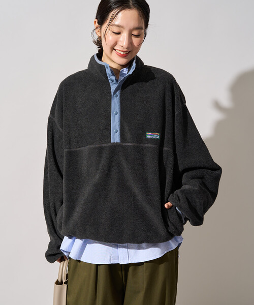 FREAK'S STORE（フリークスストア）の「限定展開　FREAK'S STORE OUTDOORS カラー フリース スナップ プルオーバー（その他アウター・レディース・ネイビー/ブルーグリーン/レッド/ブラウン/オフホワイト/チャコール・ﾌﾘ-）」の15枚目の写真