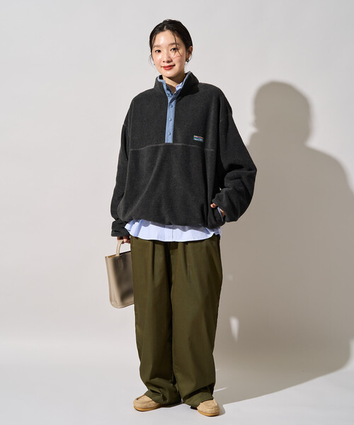 FREAK'S STORE（フリークスストア）の「限定展開　FREAK'S STORE OUTDOORS カラー フリース スナップ プルオーバー（その他アウター・レディース・ネイビー/ブルーグリーン/レッド/ブラウン/オフホワイト/チャコール・ﾌﾘ-）」の17枚目の写真