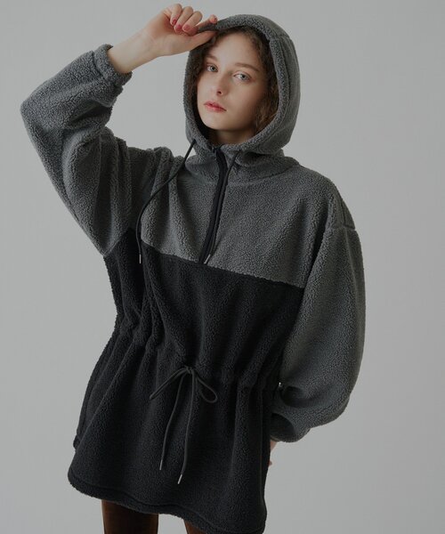 WHIMSIC(ウィムジック)の「【UNISEX】ボアフリースアノラックフーディー(パーカー・メンズ・オリーブ/ブラウン/ブラック・FREE)」の16枚目の写真