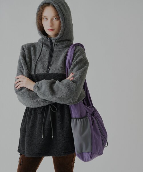 WHIMSIC(ウィムジック)の「【UNISEX】ボアフリースアノラックフーディー(パーカー・メンズ・オリーブ/ブラウン/ブラック・FREE)」の17枚目の写真