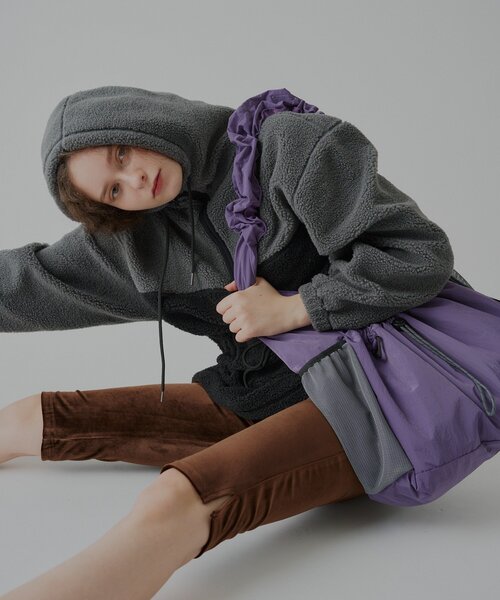 WHIMSIC(ウィムジック)の「【UNISEX】ボアフリースアノラックフーディー(パーカー・メンズ・オリーブ/ブラウン/ブラック・FREE)」の18枚目の写真