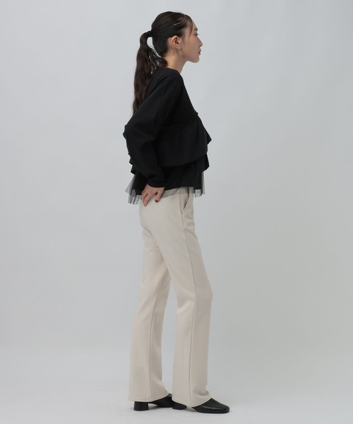 LEPSIM(レプシィム)の「長袖異素材フリルドッキング 1080847(Tシャツ/カットソー・レディース・グレー/チャコールグレー/ブラック・FREE)」の8枚目の写真