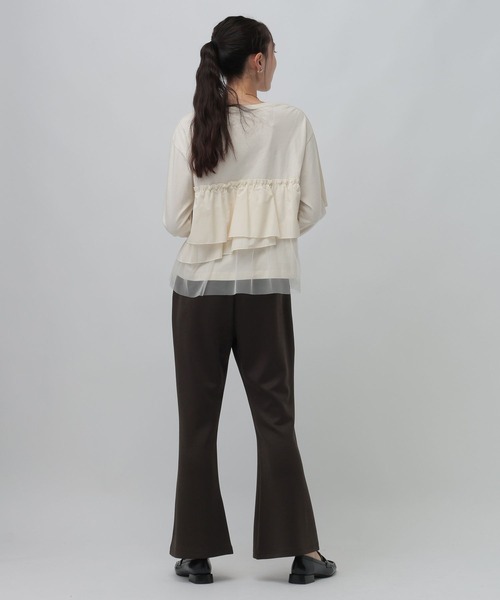 LEPSIM(レプシィム)の「長袖異素材フリルドッキング 1080847(Tシャツ/カットソー・レディース・グレー/チャコールグレー/ブラック・FREE)」の15枚目の写真