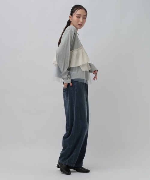 LEPSIM(レプシィム)の「長袖異素材フリルドッキング 1080847(Tシャツ/カットソー・レディース・グレー/チャコールグレー/ブラック・FREE)」の20枚目の写真