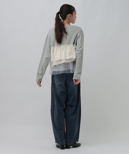 LEPSIM(レプシィム)の「長袖異素材フリルドッキング 1080847(Tシャツ/カットソー・レディース・グレー/チャコールグレー/ブラック・FREE)」の21枚目の写真